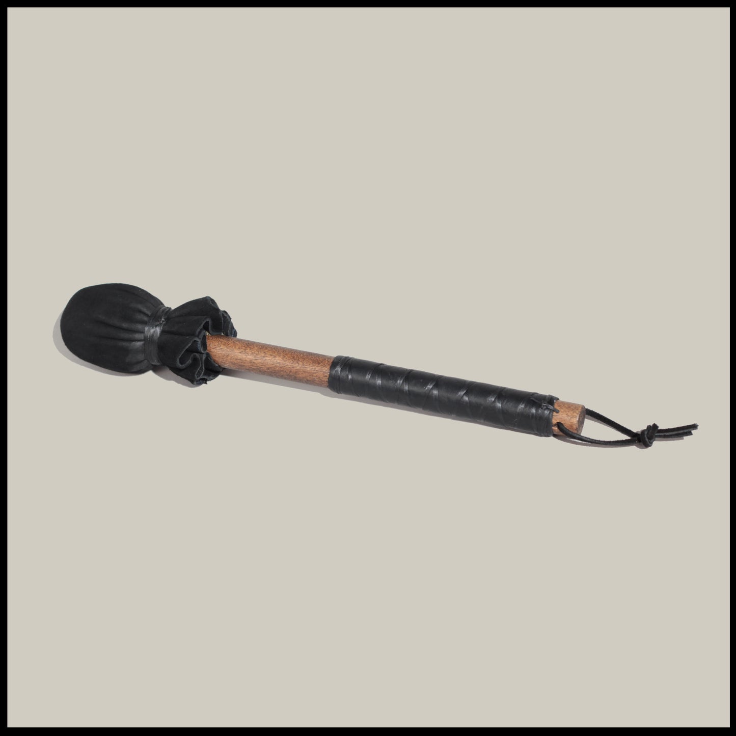 13" 3/4” Maple Black Deer leather drum beater