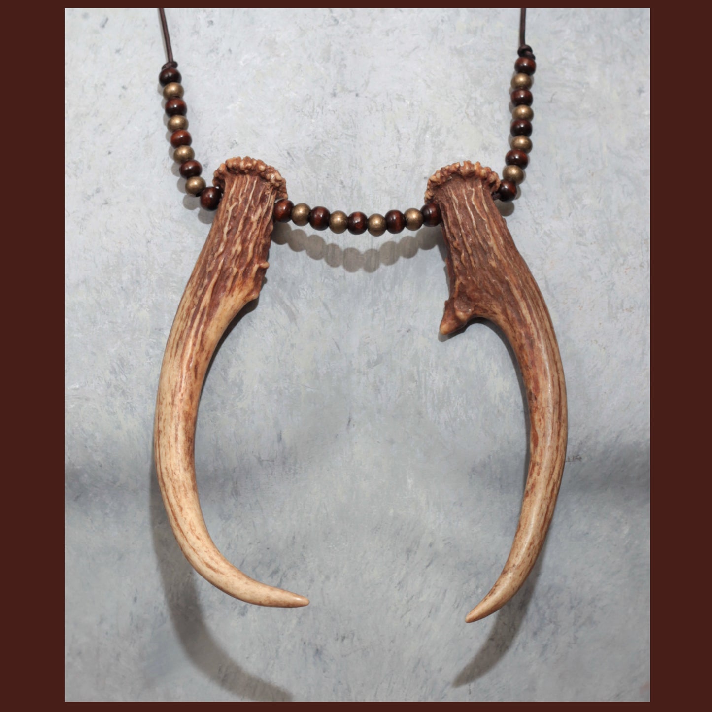 “Hooked” Deer antler necklace