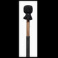 13” medium drum beater, “Black” Goat suede,  3/4” Red Oak handle w/ black Deer leather wrap
