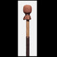 13” medium drum beater, “Brown” Goat suede,  3/4” Red Oak handle w/ brown Deer leather wrap