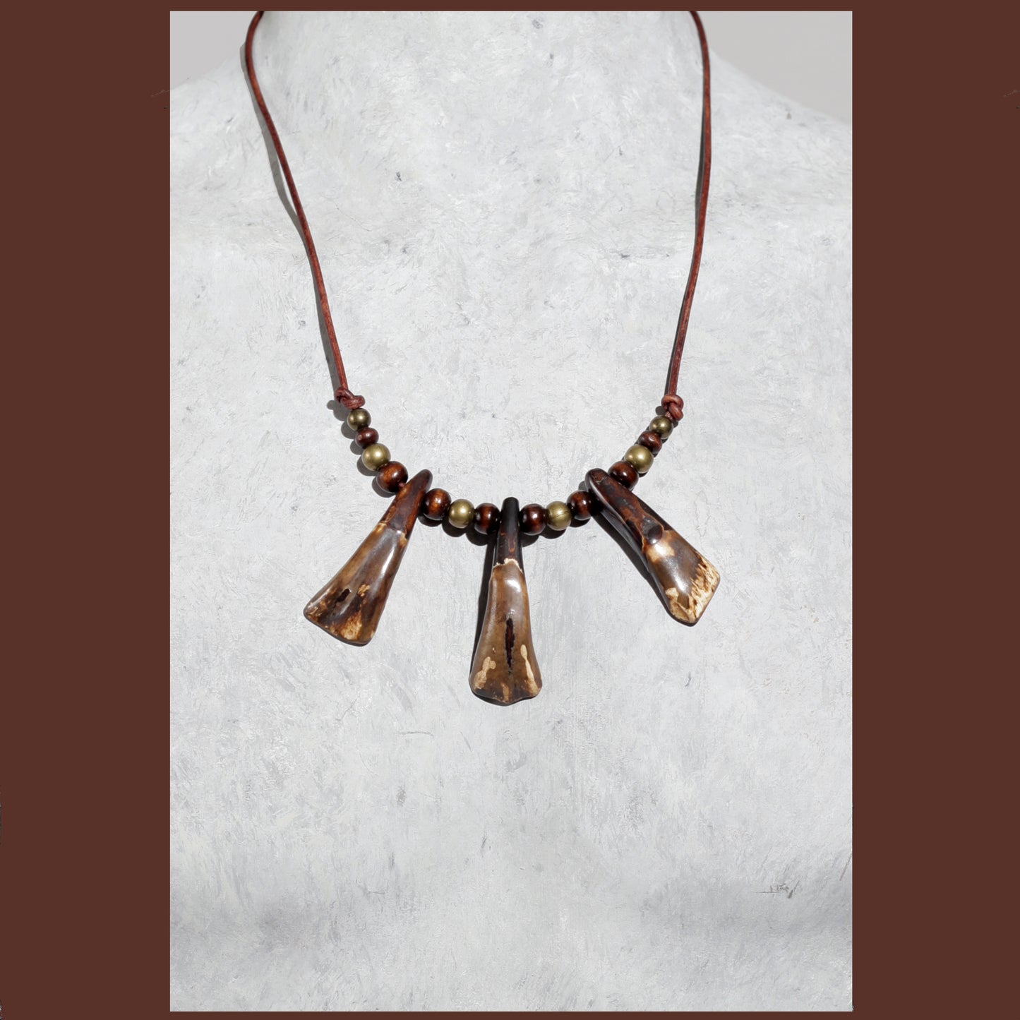 Antiqued Buffalo Teeth Necklace