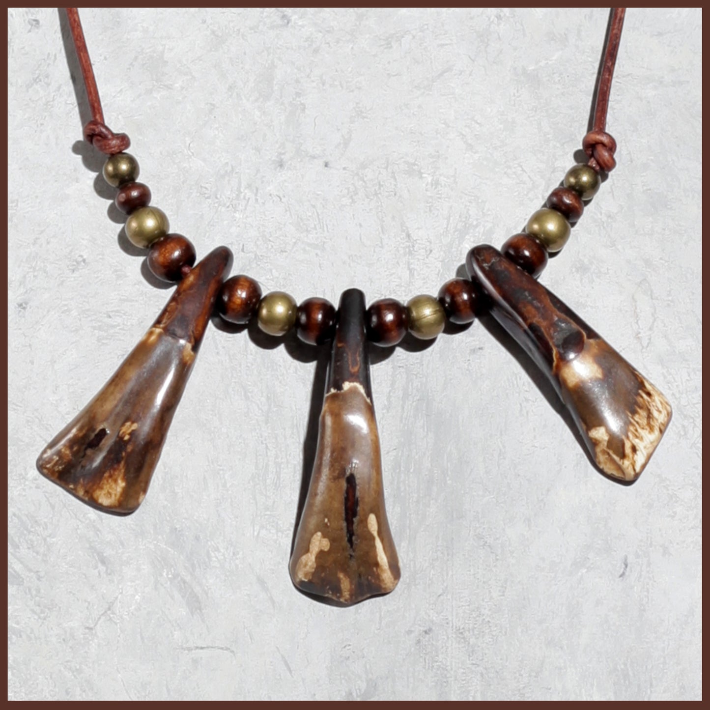 Antiqued Buffalo Teeth Necklace