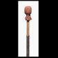 13” medium drum beater, “Brown” Goat suede,  5/8” Red Oak handle w/ brown Deer leather wrap