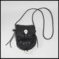 Hand-stitched leather shoulder pouch w/ Deer antler toggles & closure