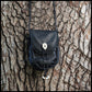 Hand-stitched leather shoulder pouch w/ Deer antler toggles & closure