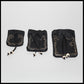 Black "Thorns" hand-painted Deer leather pouch w/ Deer antler toggles