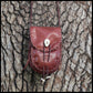 Hand-stitched leather shoulder pouch w/ Deer antler toggles & closure