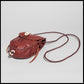 Hand-stitched leather shoulder pouch w/ Deer antler toggles & closure