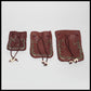 Brown "Vines" hand-painted Deer leather pouch w/ Deer antler toggles