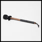 13” medium drum beater, “Black” Goat suede, 5/8” Red Oak handle w/ black Deer leather wrap