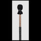 13” medium drum beater, “Black” Goat suede, 5/8” Red Oak handle w/ black Deer leather wrap