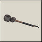 13” Soft drum beater, dark Rabbit fur, 5/8” Red Oak handle w/ black leather wrap 60$