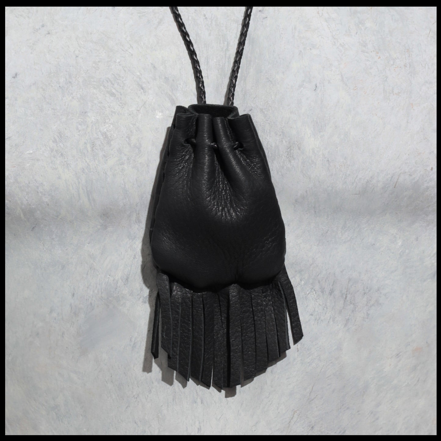 Hand-Stitched Leather Medicine Bags w/ Fringe