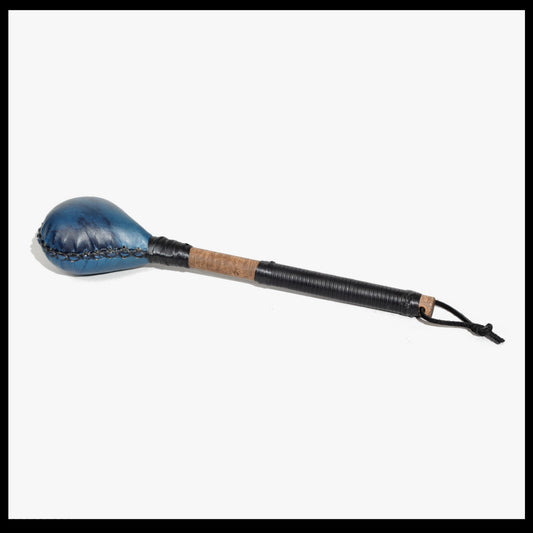 12” Blue Deer hide “teardrop” rattle