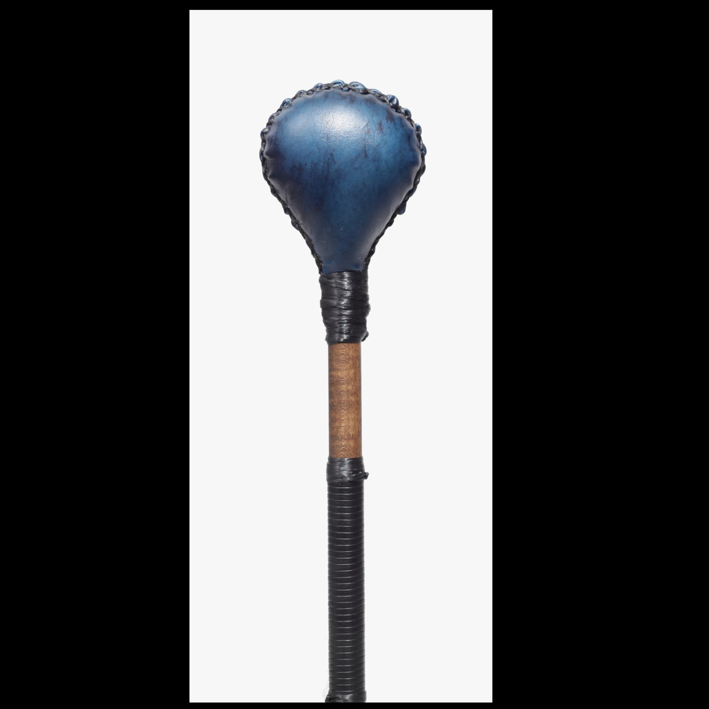 12” Blue Deer hide “teardrop” rattle