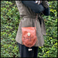 Hand-stitched leather shoulder pouch w/ Deer antler toggles & closure