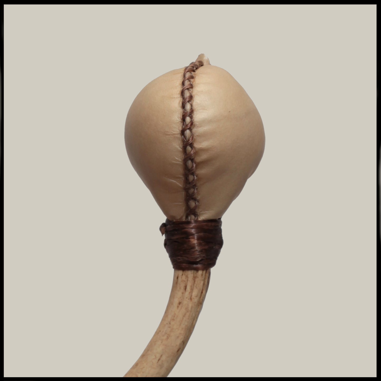 Natural Deer hide & forked antler “3-sided” rattle