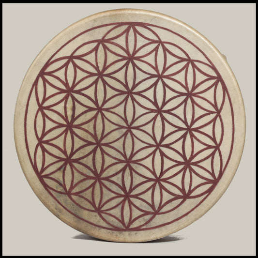 16” Elk hide drum w/ Flower of Life