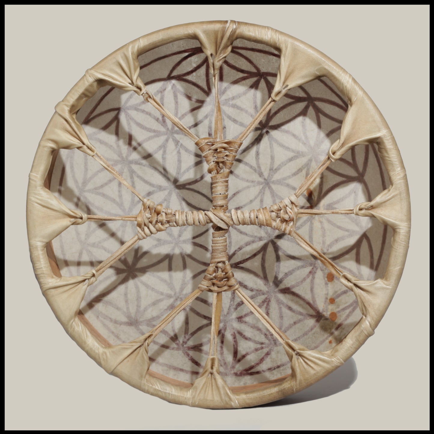16” Elk hide drum w/ Flower of Life