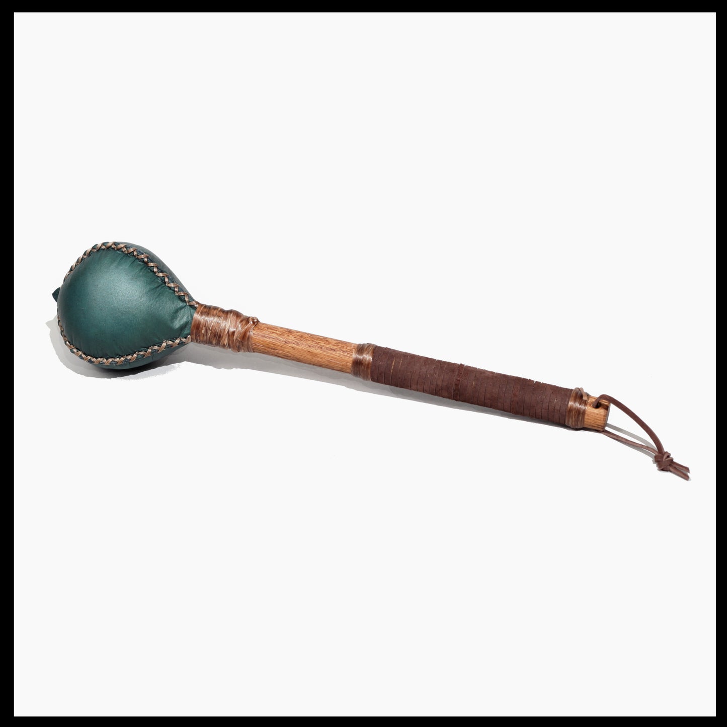 12” Green Deer hide “3-sided” rattle