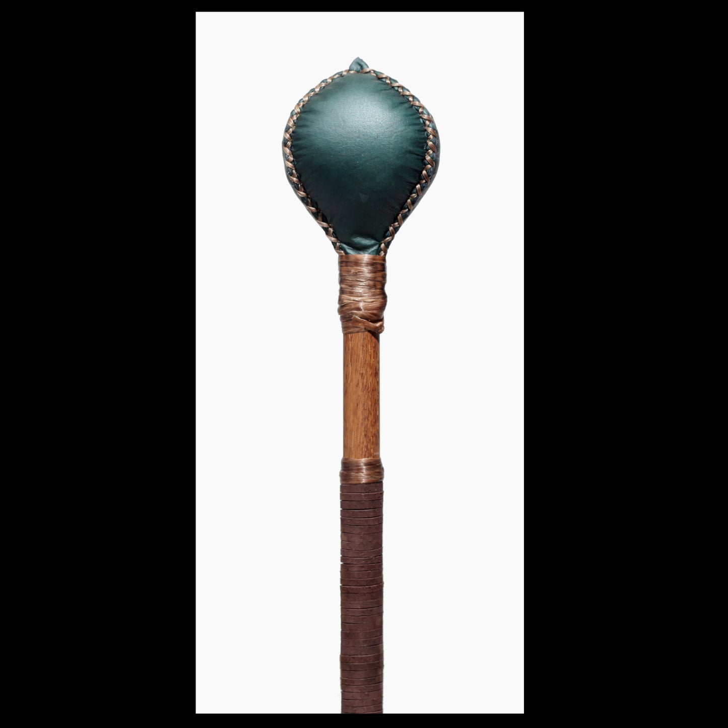 12” Green Deer hide “3-sided” rattle