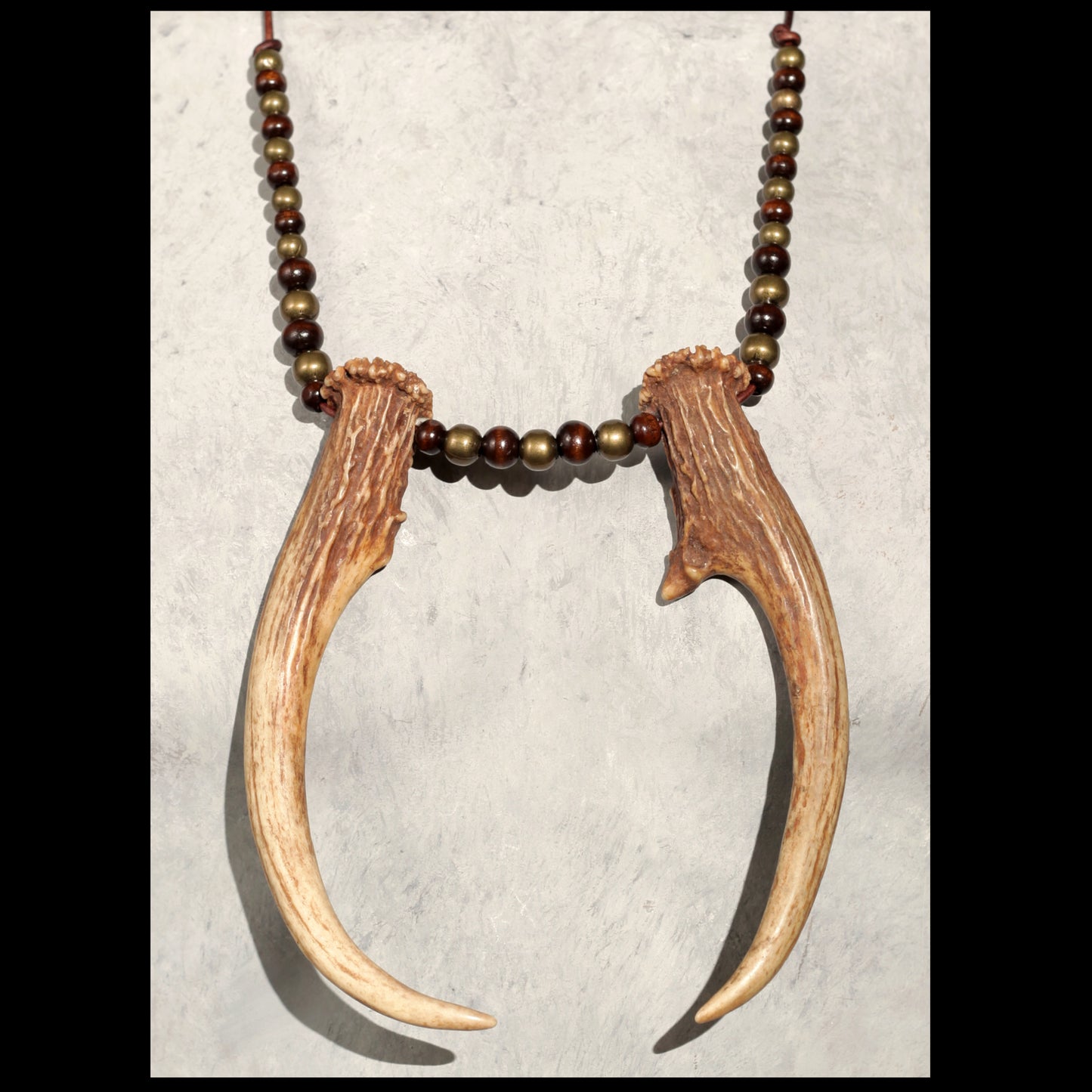 “Hooked” Deer antler necklace