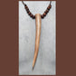 5.5” Deer antler necklace w/ brown bone & wood beads