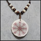 Handpainted “Lukkustafur” (to prevent bad luck) pendant on Elk antler necklace