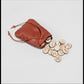 Hand-crafted Red Birch Rune set w/ light brown drawstring leather pouch