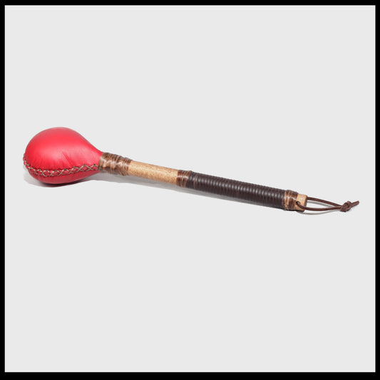 12” Red Deer hide “teardrop” rattle