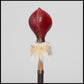 12” Crimson Deer hide “3-sided” rattle w/ Fox fur