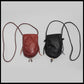 Hand-stitched leather shoulder pouch w/ Deer antler toggles & closure