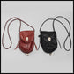 Hand-stitched leather shoulder pouch w/ Deer antler toggles & closure
