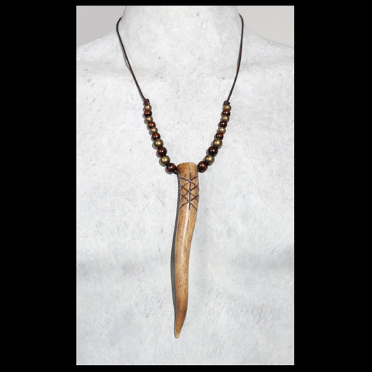 “Web of Wyrd” Deer antler necklace