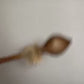 17” Brown Deer hide “spade” rattle w/ Coyote fur