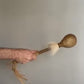 17” Natural Deer hide “teardrop” rattle w/ fringe