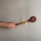 17” Large light brown Horse hide rattle w/ Coyote fur
